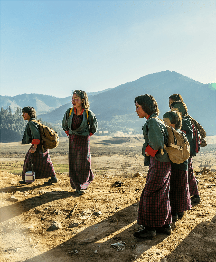 Bhutan Walking students